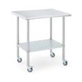 thumbnail image 1 of Table de Travail de Cuisine Commerciale 24x30 Pouces avec 4 Roulettes et Étagère Réglable sous, Table de Préparation Alimentaire en Métal Robuste pour Restaurant Garage Extérieur, 1 of 7