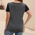 thumbnail image 4 of QIPOPIQ Shirt T - d'Allaitement à Blocs de Couleur Maternité Haut à Manches Courtes pour l'Allaitement Grossesse Chandail avec Poche Liquidation, 4 of 5