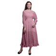 thumbnail image 1 of Bimba Floral Ladies Bishop Sleeve Round Neck Ruffle Maxi Smocked WaistDress-Medium, 1 of 5