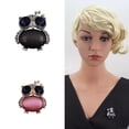 thumbnail image 2 of Broche Épingle Élégante Mode Double Usage Strass Forme de Hibou Pendentif Collier Épingle à Revers Broche Animal avec Chaîne, 2 of 10