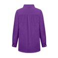 thumbnail image 2 of Chemise à Manches Longues Femme Chemise Unie Col en V Blouse Ample Manches Longues Tunique Décontractée de Travail avec Poche Robe à Manches Longues Femme Hauts Col en V pour Femme, 2 of 5