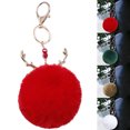 thumbnail image 3 of Bangcool Christmas Key Chain Creative Elk Pompom Key Ring Pendant Purse Charm Bag Charm, 3 of 10