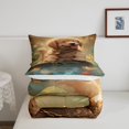 thumbnail image 4 of YST Ensemble Douillette Simple pour Enfants Chien Mignon Carlin Animal de Compagnie Ensembles de Literie, Couette en Duvet Florale pour Filles Chic Rose Rouge Ensemble de Housse de Couette Feuilles Vertes Couette Matelassée, Douillet 2 Pcs avec 1 Taie d'Oreiller, 4 of 5