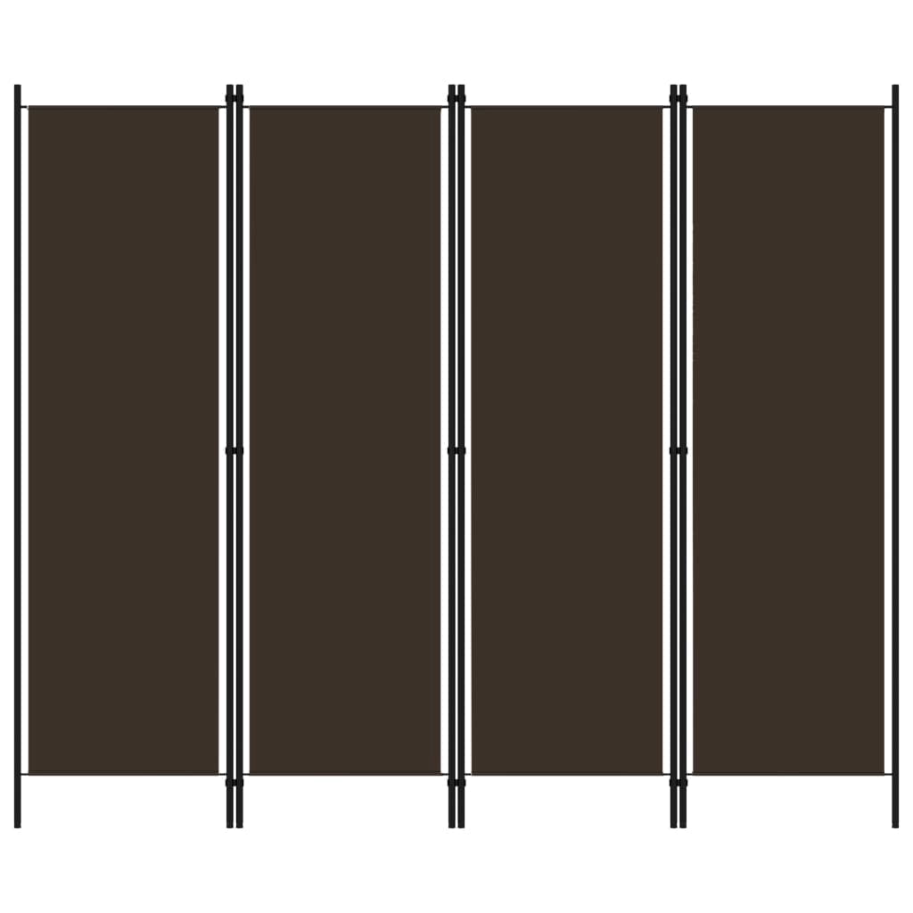 vidaXL Cloison de Séparation à 4 Panneaux Brun 200x180 cm