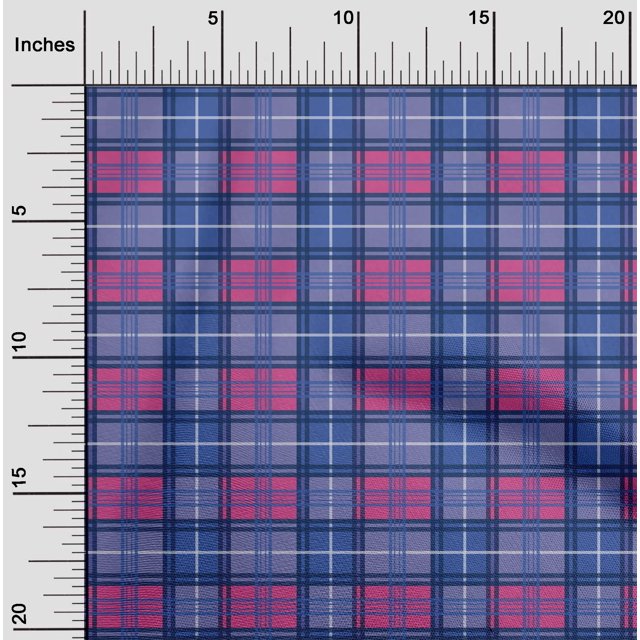 oneOone Polyester Lycra Fabric Madras Check Decor Fabric Printed BTY 56 Inch Wide