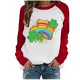 thumbnail image 2 of Chemises pour Femmes, Imprimé Saint-Patrick, Col Rond, Manches Longues, T-shirt Ample, Chemises Saint-Patrick pour Femmes, 2 of 4