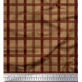 thumbnail image 1 of Soimoi Silk Fabric Check Check Print Fabric by the Yard 42 Inch Wide, 1 of 5