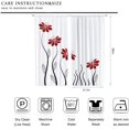 thumbnail image 4 of ORUYROP Rideaux de Cuisine à Fleurs Rouges 55 x 39 Pouces Pétales Floraux Poche pour Tringle Lignes de Feuilles Géométrique Moderne Femme Fille Blanc Noir Imprimé Salon Chambre Rideaux de Fenêtre Traitement Tissu 2 Pa, 4 of 5