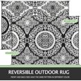 thumbnail image 2 of Outdoor Rug x Outdoor Carpet Reversible Patio Rug for Camping Large Outdoor Plastic Straw Area Rug Portable Geometric Mats for RV Backyard Deck Porch Beach Picnic Teal, 2 of 7