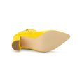 thumbnail image 3 of Unique Bargains Women's Pointed Toe Zip Chunky Heels Ankle Boots Yellow (Size 8), 3 of 7
