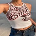 thumbnail image 3 of Débardeur Basique Sans Manches pour Femmes Crop Top Motif Imprimé, 3 of 6