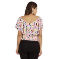thumbnail image 4 of Moomaya Hauts Imprimés pour Femmes Blouse à Manches Courtes Évasée, 4 of 7