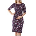 thumbnail image 1 of Penkiiy Robe d'Allaitement à Manches Courtes pour Femme Enceinte, Mode, Imprimé Floral, Vin P, 1 of 7