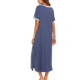 thumbnail image 3 of QIPOPIQ Robes pour Femmes avec Poches Manches Courtes Col en V Fente Latérale Vêtements de Nuit Robe d'Été Robe Longue Offres 2023, 3 of 5