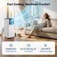 thumbnail image 3 of SIMZLIFE 10000 BTU Portable Air Conditioner with WIFI and Remote Control,Small AC Unit with Dehumidifier and Fan for Rooms up to 550 Sq. Ft., White, 3 of 9