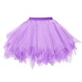 thumbnail image 2 of Ersazi Robe de Printemps pour Femmes en Liquidation Jupe Rétro à Enfiler en Fil Bouffant Jupe de Danse Demi-Jupe Violet TG, 2 of 2