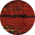 thumbnail image 1 of Ahgly Company Tapis d'Intérieur Rond Abstrait Safran Rouge, 8 Pieds Rond, 1 of 6