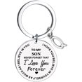 thumbnail image 1 of Heliisoer To My Son Message Keychain Stainless Steel Initial Last Name 26 Letter Family Inspirational Keychain Gift, 1 of 1
