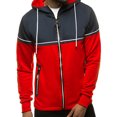 thumbnail image 1 of LUXUR Hommes Sweat-Shirt à Capuche à Capuche Sweat-Shirts Athlétique Cardigan Manches Longues Rouge L, 1 of 2
