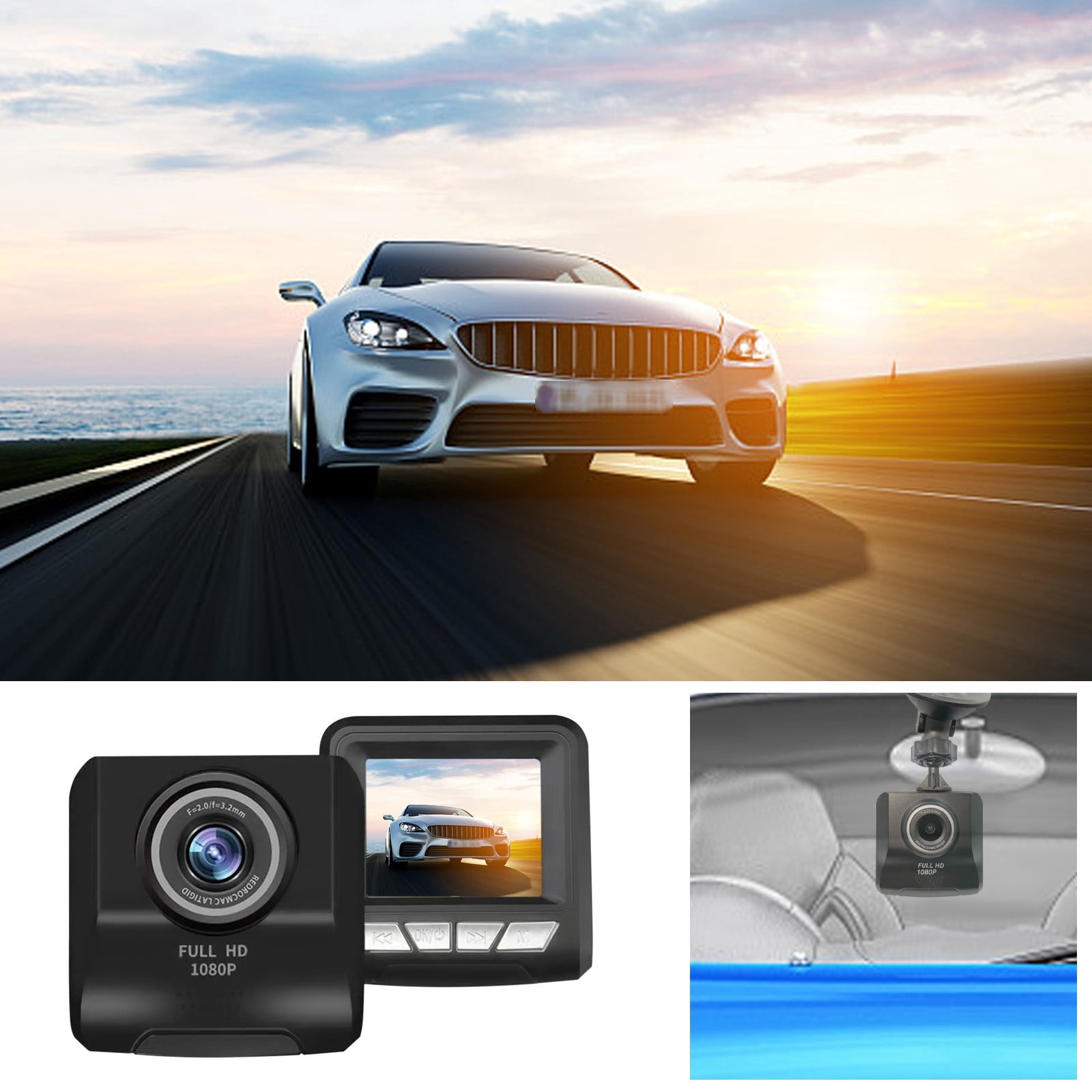 COFEST Dash Cam FHD 1080P Car Camera, 3.0 Inch Mini Screen Car Dash Camera, Dashboard Camera, Night Vision, Max Support 64GB Card Black