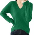 thumbnail image 2 of asjyhkr Tops For Women Long Sleeve Knit Cotton V Neck Sweater Pullover Basic T Shirts Solid Color, 2 of 7