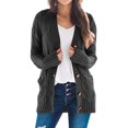 thumbnail image 5 of Pull Hiver Cardigan Manches Longues Boutonnage Ouvert sur le devant avec Poche, 5 of 5