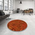 thumbnail image 4 of Ahgly Company Tapis d'Intérieur Rectangulaire Transitionnel Orange Rouge Orange Lavable à la Machine, 3 Pieds x 5 Pieds, 4 of 7