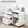 thumbnail image 4 of HOMCOM Printer Stand Mobile Printer Table W/ Storage Wheels White, 4 of 10