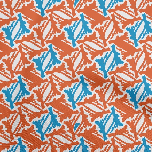 oneOone Polyester Spandex Orange Fabric Abstracts Craft Projects Decor Fabric Printed By The Yard 56 Inch Wide