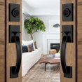 thumbnail image 1 of Front Double Door Traditional Style Keyed Entry Door Handleset with Lever Handle in Matte (Keyed and Dummy Set) MDHSTDBSETBR, 1 of 7