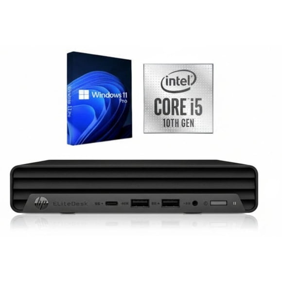 Refurbished (Excellent) - HP EliteDesk 800 G6 Mini Desktop - Black (Intel i5-10500T / 16 GB RAM / 256 GB SSD / Windows 11 Pro)