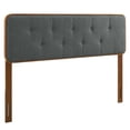 thumbnail image 1 of Collins Tufted Full Fabric and Wood Headboard - Walnut Charcoal, 1 of 4