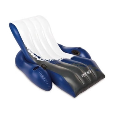 Chaise Longue Gonflable Intex Floating Recliner Lounge, Flotteur de Piscine Gonflable avec Porte-Gobelets et Dossier