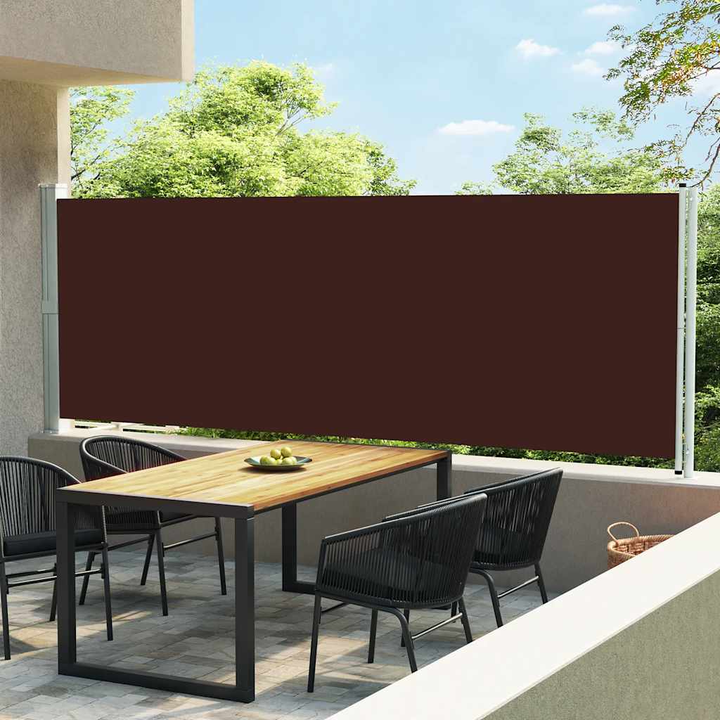 vidaXL Auvent Latéral Rétractable pour Patio 600x160 cm Brun