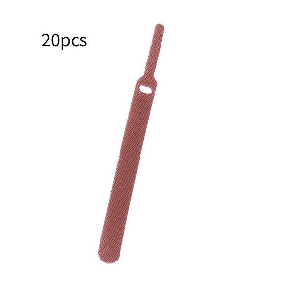 Langgg 20 Pcs Organisateurs de Câbles Attaches de Câbles en Polyester pour Souris, Chocolat, 10x130mm