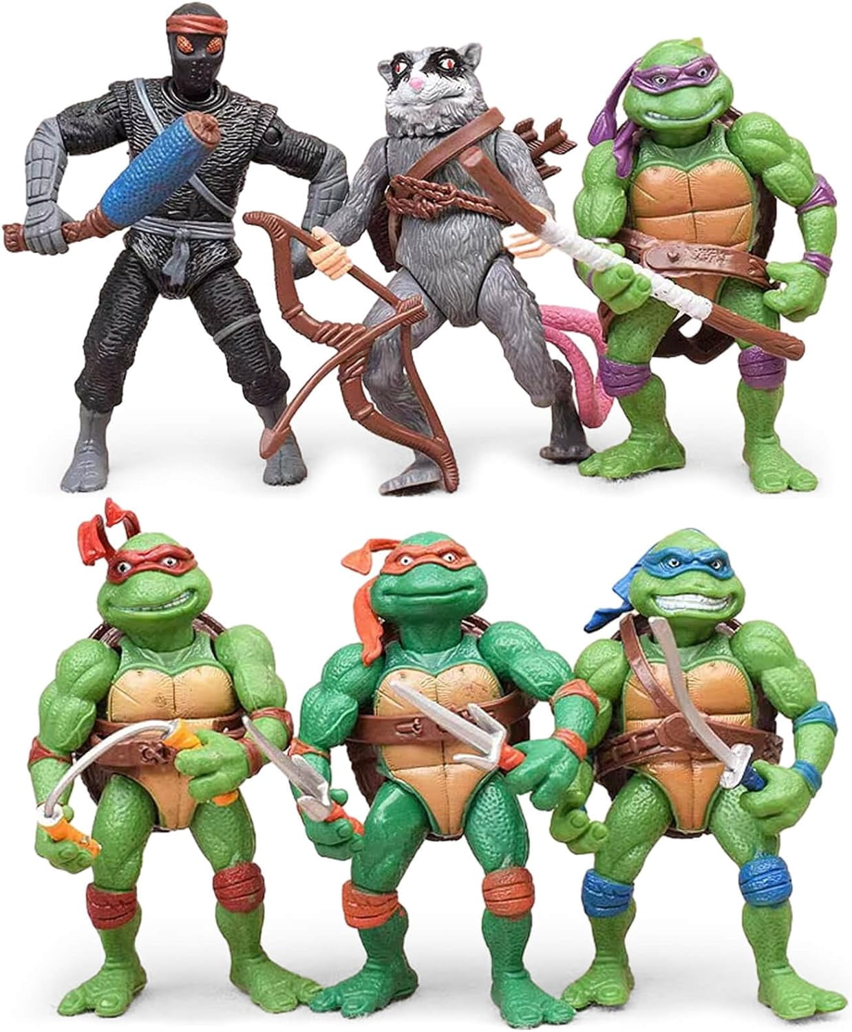 6 pcs Turtle Action Figures,Set of 6 Turtles Figure Toys for Anime Movie Fans Collection Birthday Action Figures Gifts