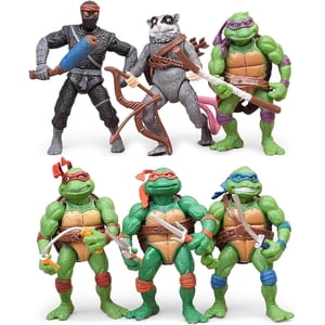 6 pcs Figures d'action de tortue, ensemble de 6 Tortues Figurine Jouets pour Anime Movie Fans Collection Anniversaire Action Figures Cadeaux