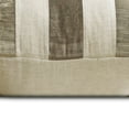thumbnail image 2 of The HomeCentric Cushion Covers For Couch, Brown Pack of 2, 20x20 inch (50x50 cm) Throw Pillows, Velvet Patchwork Throw Pillows For Couch, Striped Pattern Modern Style Easter - Velvet Band Taupe, 2 of 5