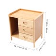 thumbnail image 3 of 1Pack Night Table Rectangular Khaki Wood Bedside Use 42X32Cm, 3 of 9