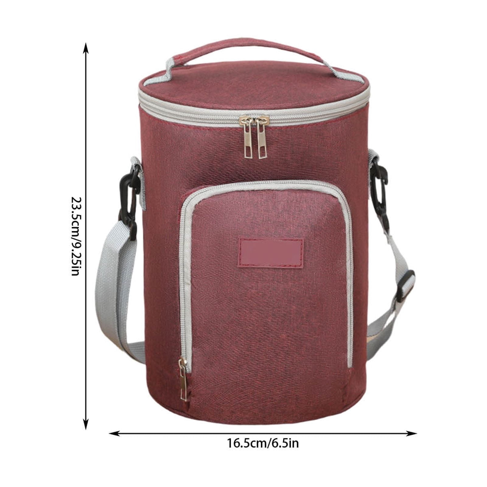 Bento Lunch Box Round Portable Bento Bag, Student Lunch Box Bag, Adjustable Diagonal Insulation Bag, Picnic Ice Bag, Insulation Bucket Storage Bag