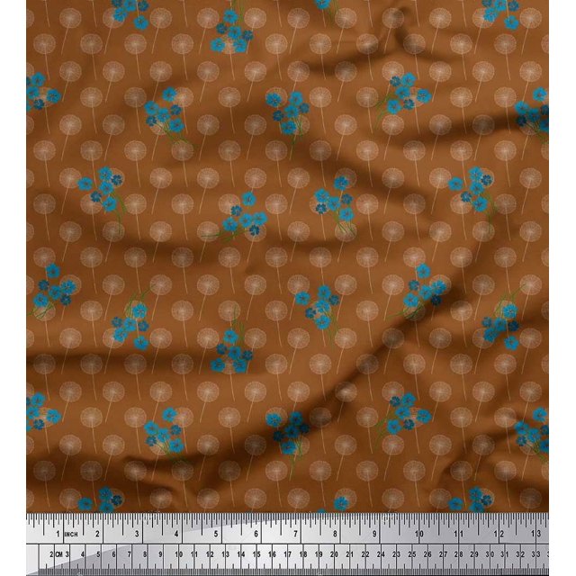 Soimoi Rayon Fabric Artistic Floral Decor Fabric Printed Yard 42 Inch Wide