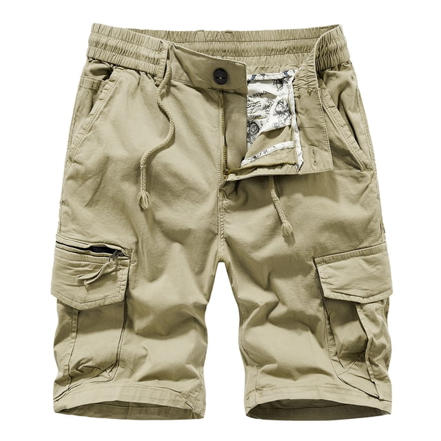 Birdeem Mens Sports Leisure Elastic Waist Multi-Pockets Relaxed Summer Shorts Pants