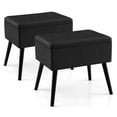 thumbnail image 1 of Costway 2 PCS Velvet Vanity Stools with Storage Solid Wood Legs Flip-Up Top for Entryway, 1 of 8