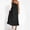 Black, variant on One Shoulder Dress, Women's Asymmetrical Sleeveless Dress with High Slit, Long Summer Dress in Soft Linen Cotton, Casual and Party Wear