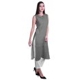 thumbnail image 3 of Moomaya Kurta Sans Manches à Col Peter Pan avec Pantalon Ensemble Ethnique 2 Pcs pour Femmes, 3 of 6