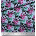 thumbnail image 3 of Soimoi Poly Georgette Fabric Skull Halloween Print Sewing Fabric Yard 42 Inch Wide, 3 of 3