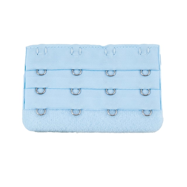 Baohd Extension Strap Bra Extenders Buckle 4 Hook Breathable Practical Accessories Adjustable Replacement 3 Rows Underwear light blue