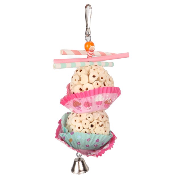 Edible Cake Bird Foraging Cake Bird Foraging Toy Treat Dispensing Bird Toy In The Form Of A Cake Edible Soft Boredom ParakeetsShredding Chewing Toy For Cockatiel Budgie