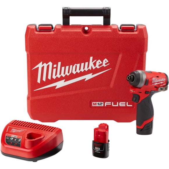 M12 Fuel 12V 1/4" Lithium-ion Cordless Impact Driver Kit - with 2 Batteries, Charger, and Tool Case