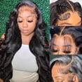 thumbnail image 4 of DPTALR Perruques en Cheveux Humains Perruques Pré-Épilées Cheveux Perruques Sans Colle Cheveux Humains pour Femmes Noires Perruque Brésilienne, 4 of 9